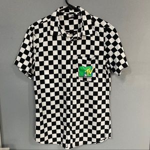 Checkered MTV Short Sleeve Button Down